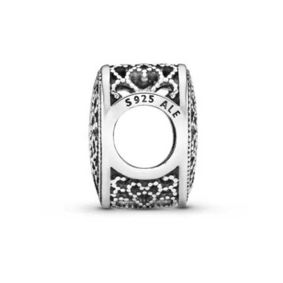 Retired Rare Pandora Filigree & Beaded Heart Charm EUC - Picture 3 of 11